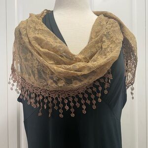 Lace Scarf with Fringe